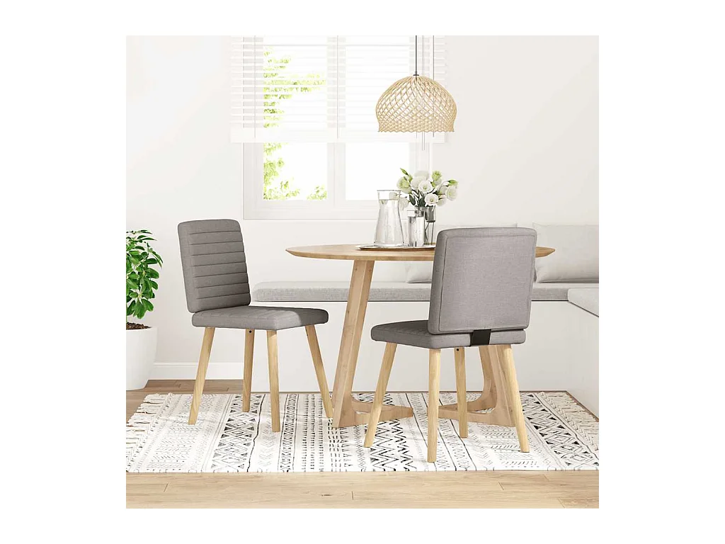 Chaises à manger lot de 2 taupe tissu