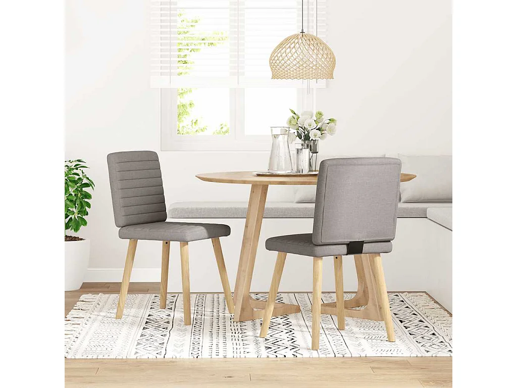 Chaises à manger lot de 2 taupe tissu