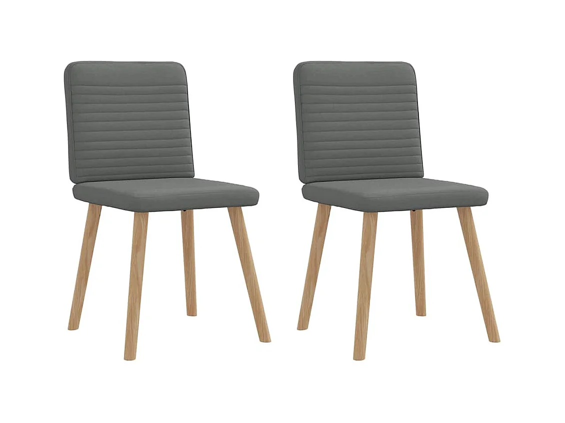 Chaises à manger lot de 2 gris foncé tissu
