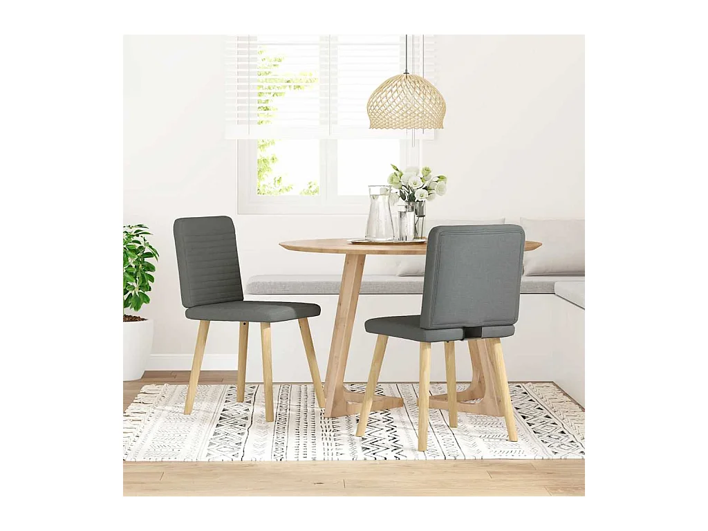 Chaises à manger lot de 2 gris foncé tissu