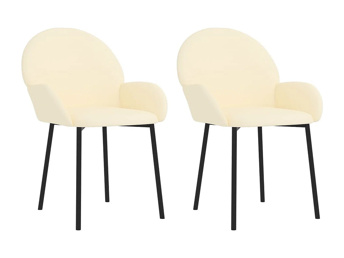 Chaises à manger lot de 2 crème similicuir