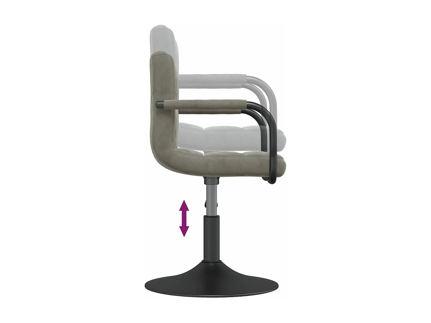 Chaises pivotantes à manger lot de 6 gris clair velours