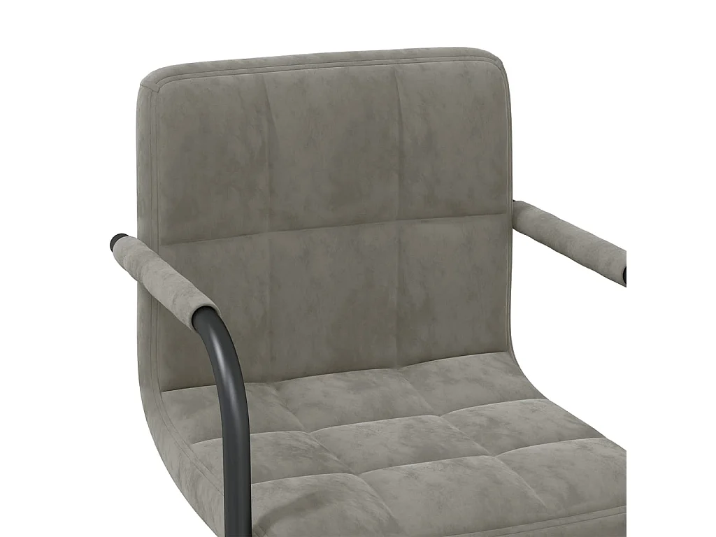 Chaises pivotantes à manger lot de 6 gris clair velours