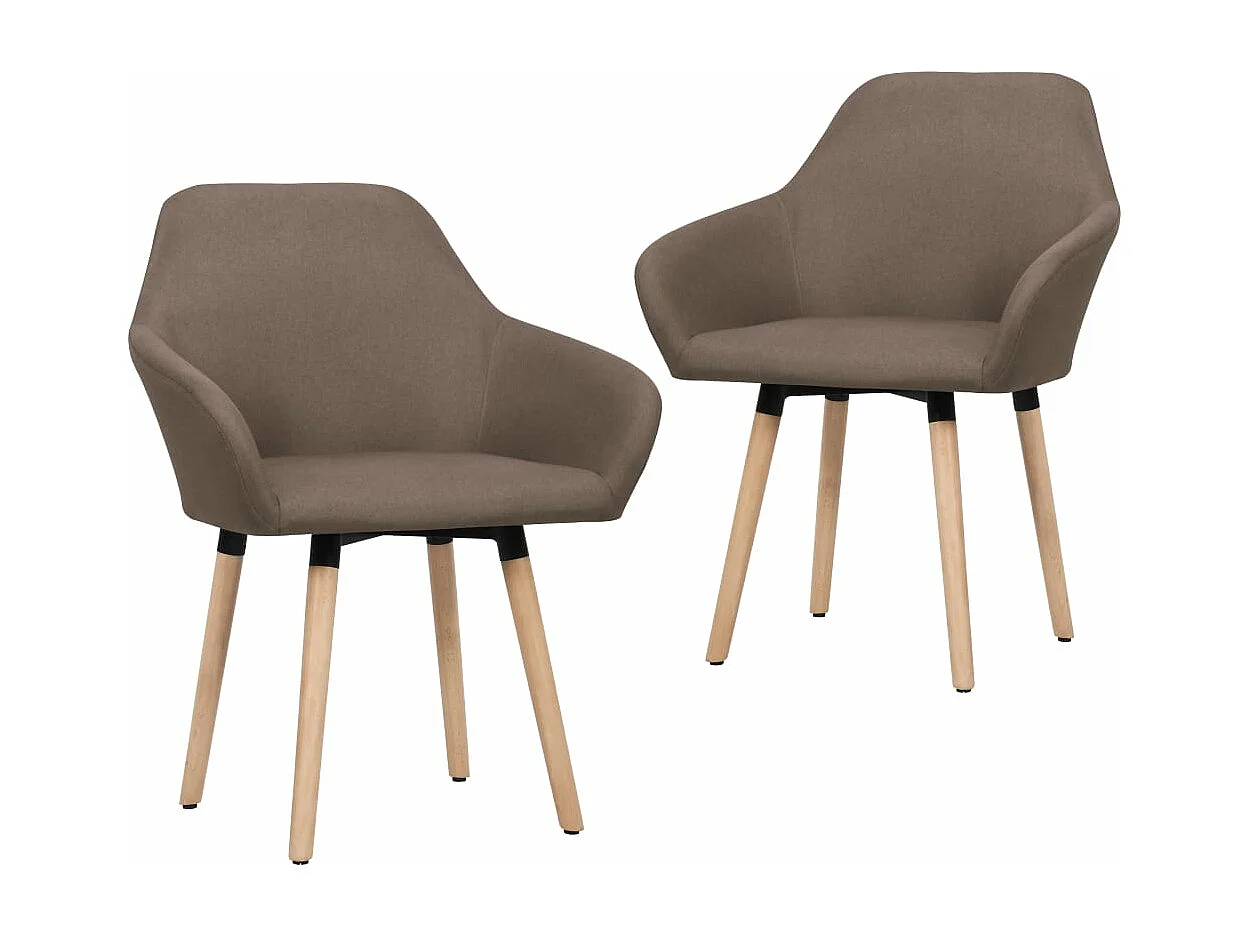 Sillas de comedor giratorias 2 unidades tela marrón