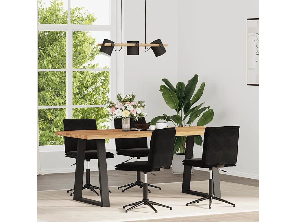 Sillas de comedor 4 unidades terciopelo negro