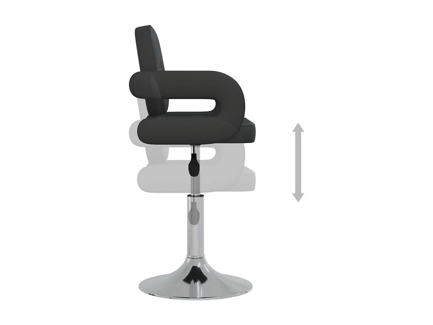 Sillas de comedor giratorias 2 unidades cuero sintético negro