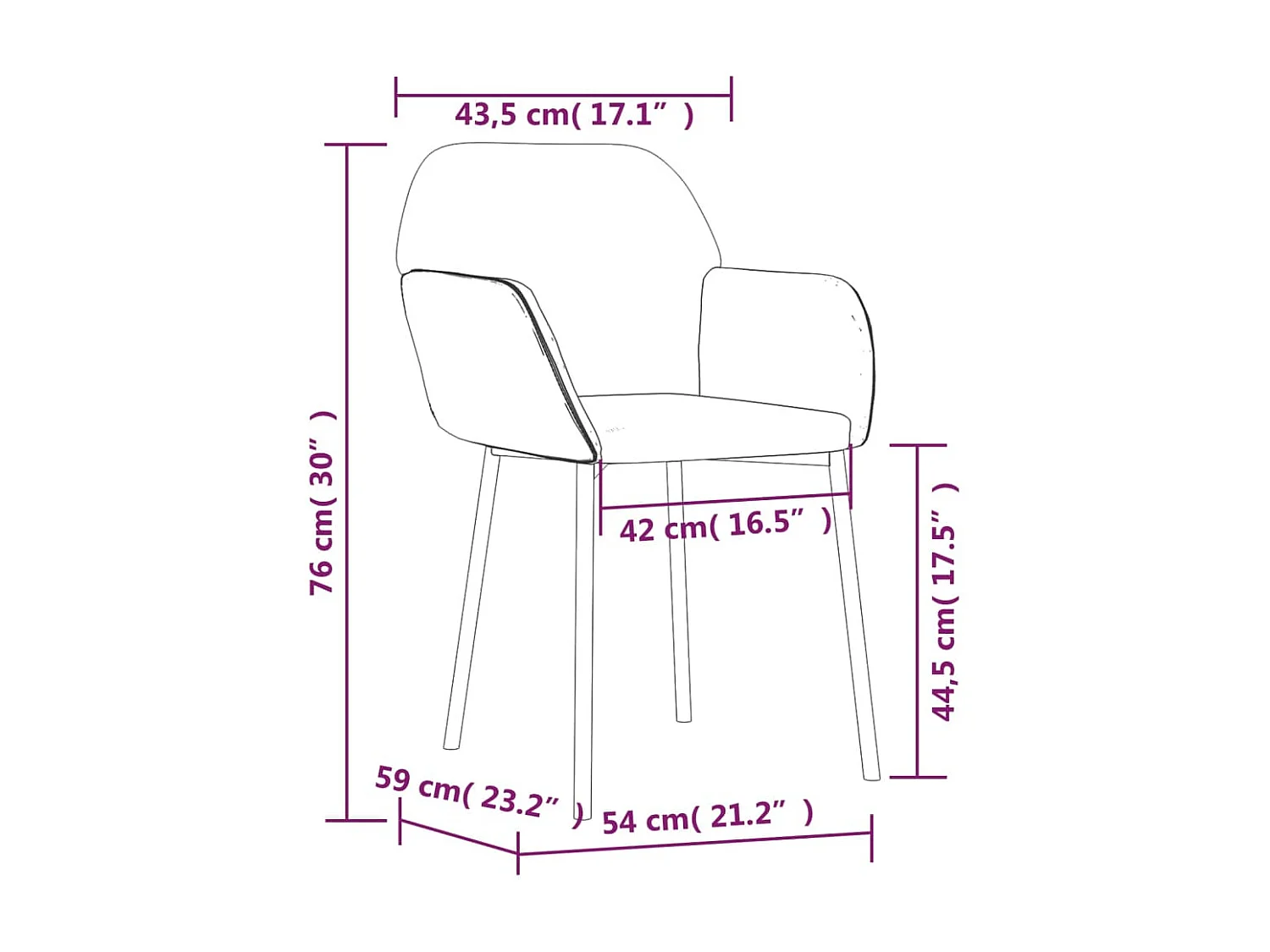 Chaises à manger lot de 2 Marron Velours