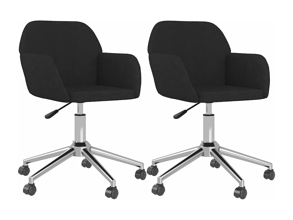 Chaises pivotantes à manger lot de 2 Noir Tissu