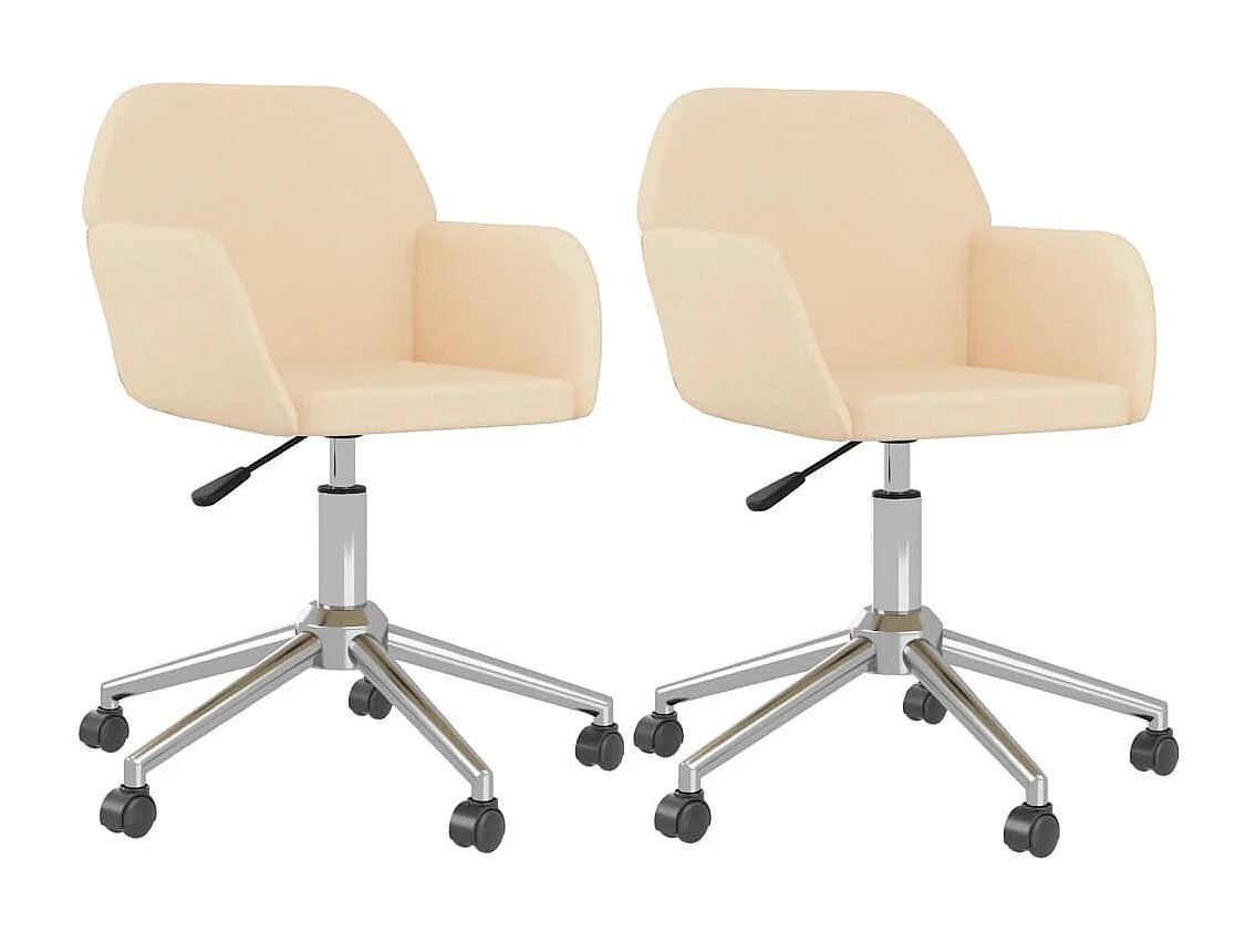 Sillas de comedor giratorias 2 unidades tela color crema
