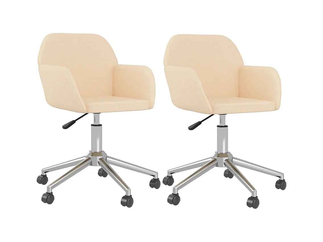 Chaises pivotantes à manger lot de 2 Crème Tissu