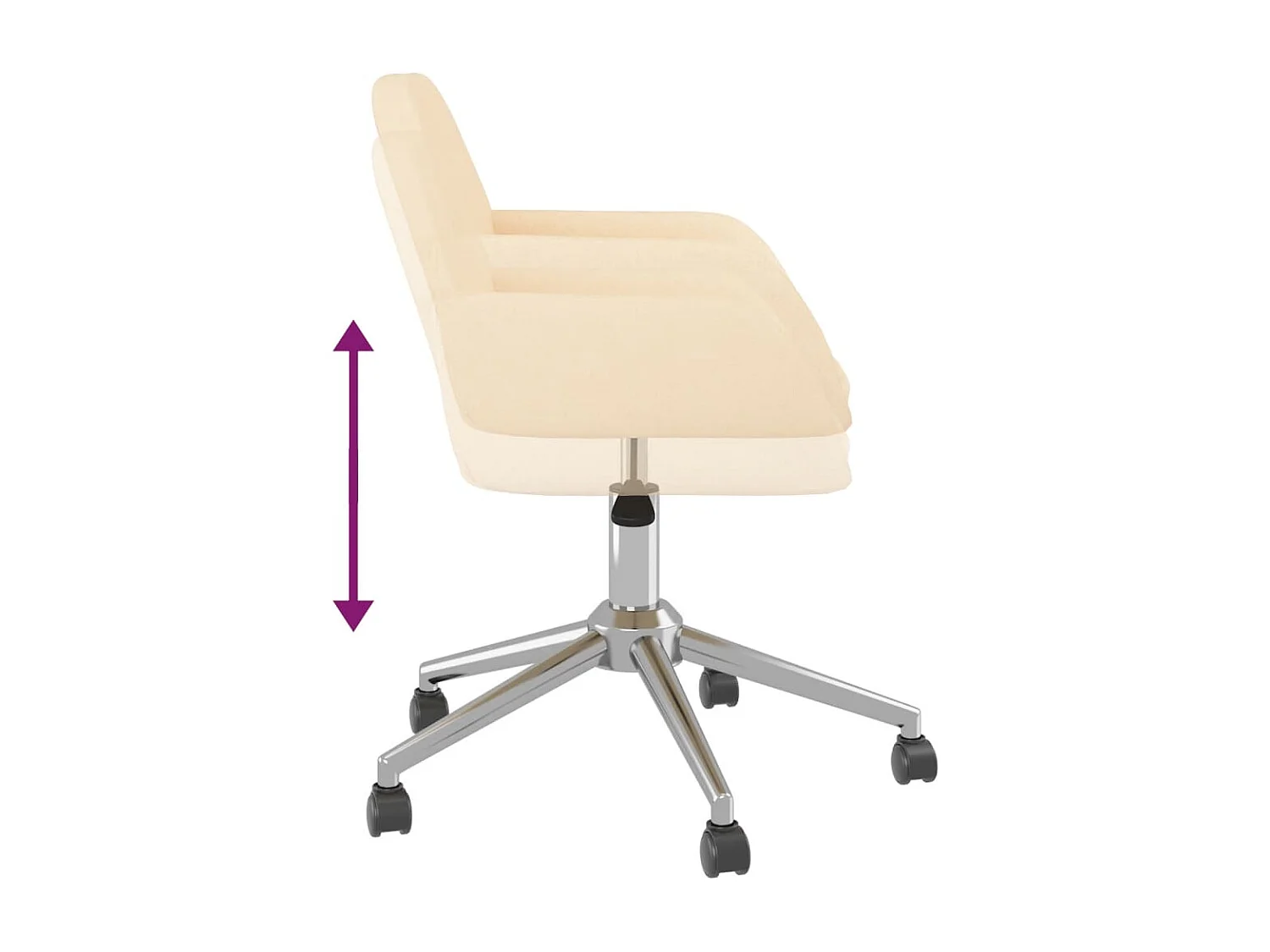 Chaises pivotantes à manger lot de 2 Crème Tissu