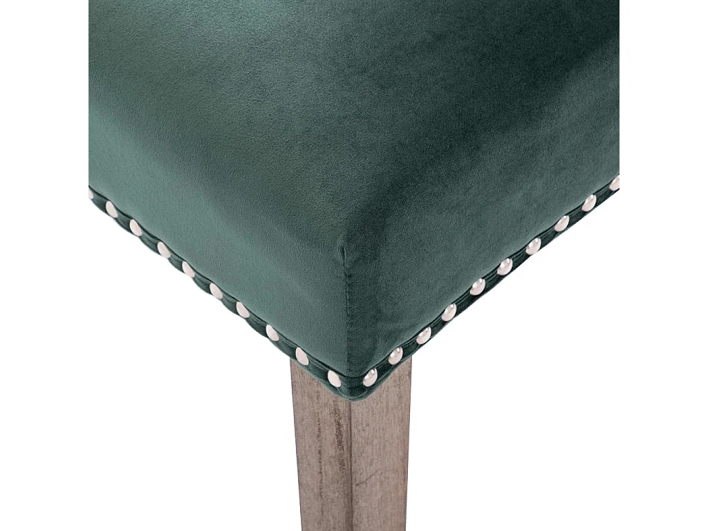 Chaises à manger lot de 2 Vert foncé Velours