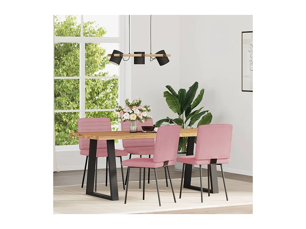 Chaises à manger lot de 4 Rose Velours