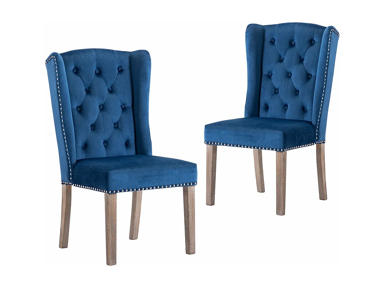 Sillas de comedor 2 unidades terciopelo azul