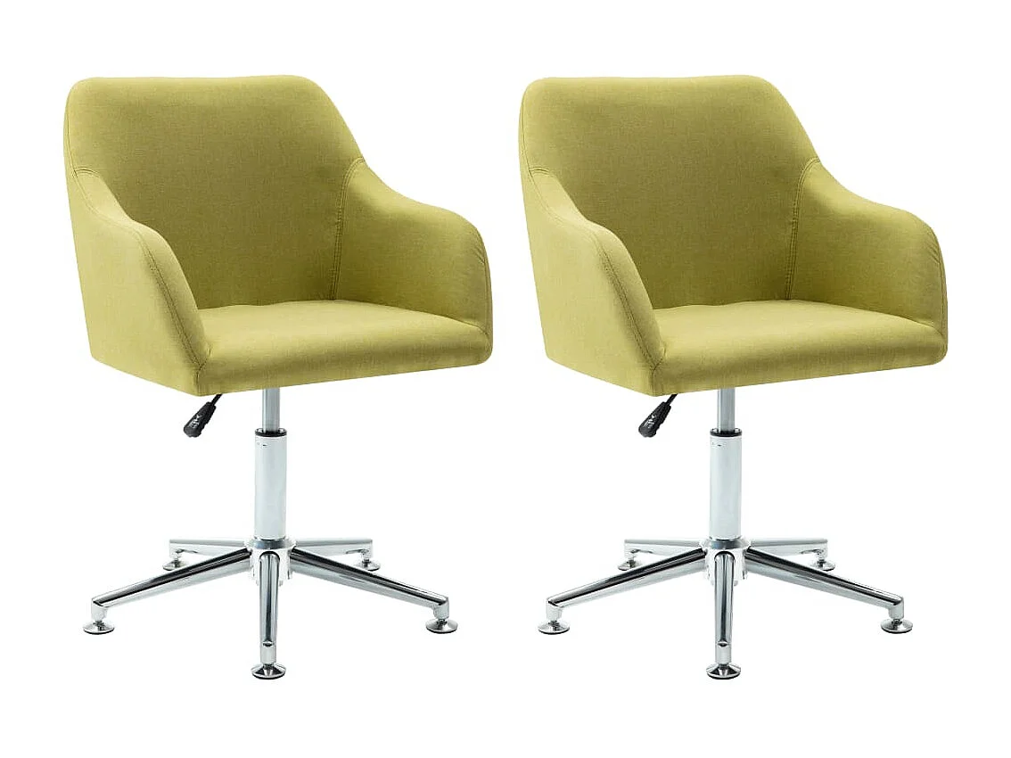 Sillas de comedor giratorias 2 unidades tela verde