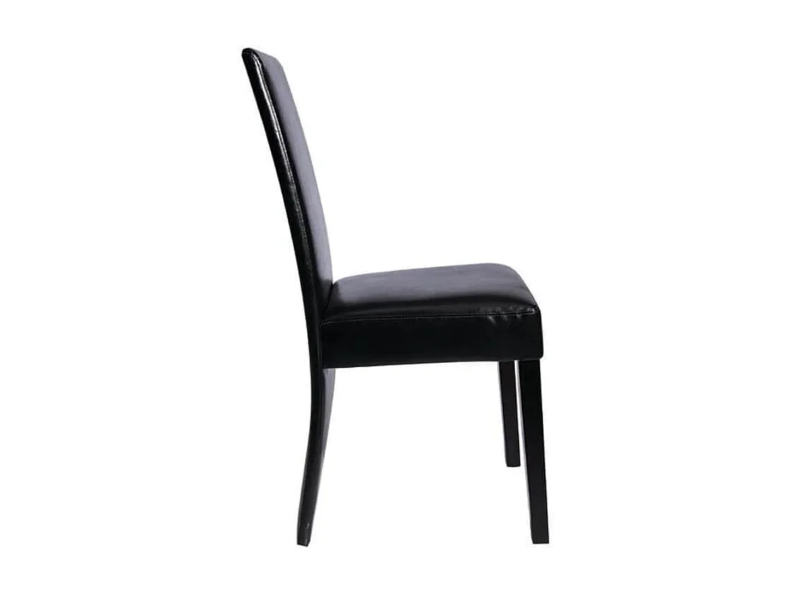 Chaises à manger lot de 2 noir similicuir