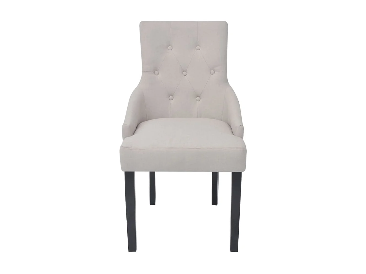 Chaises à manger lot de 2 gris crème tissu