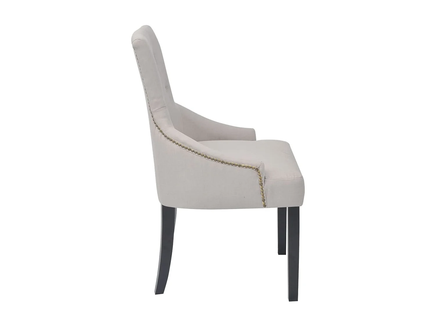 Chaises à manger lot de 2 gris crème tissu