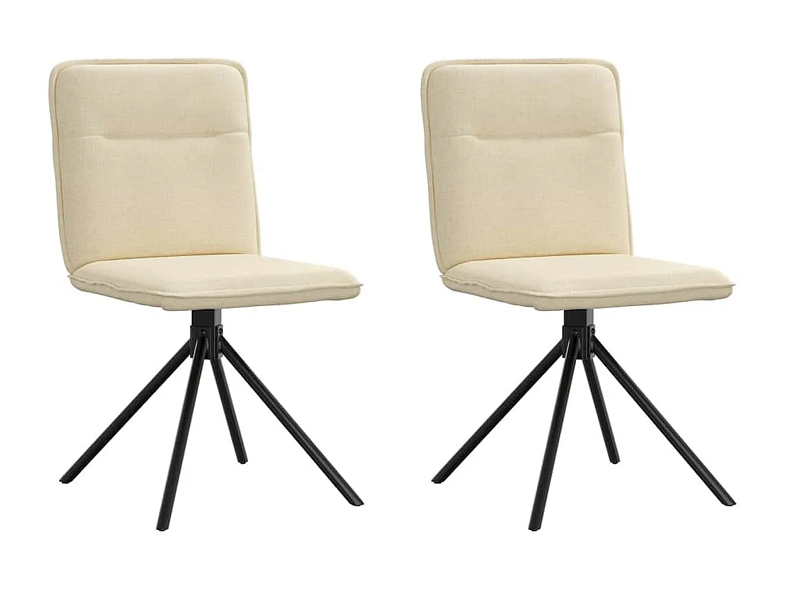 Eetkamerstoelen 2 st stof crèmekleurig