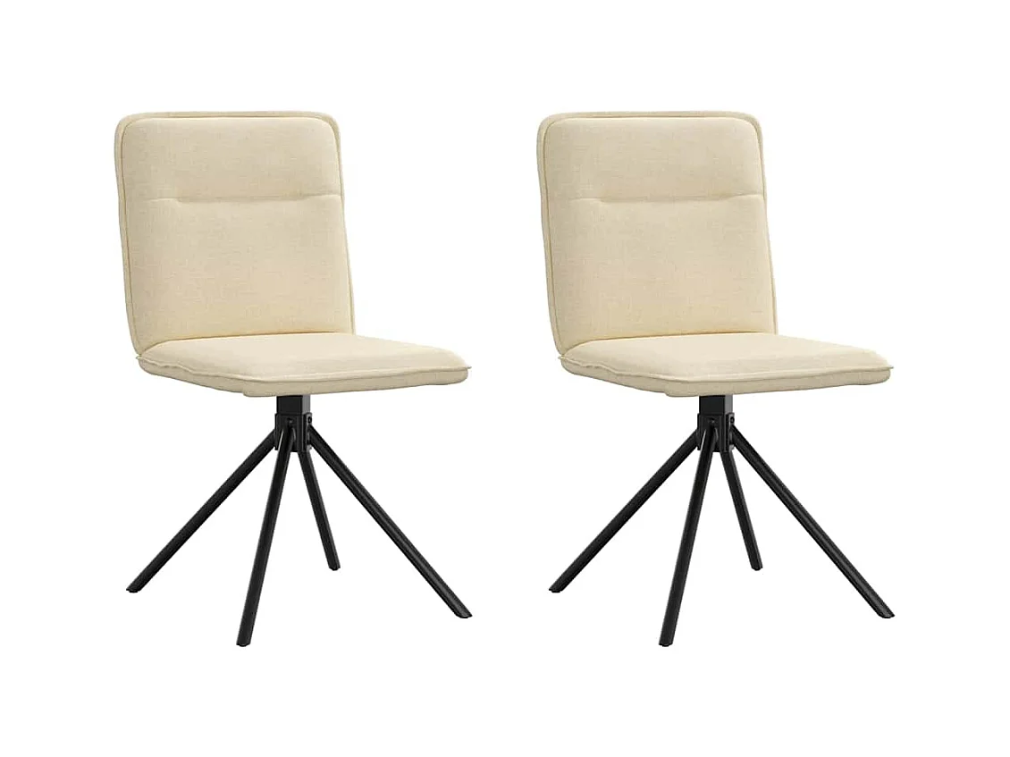 Chaises à manger lot de 2 crème tissu