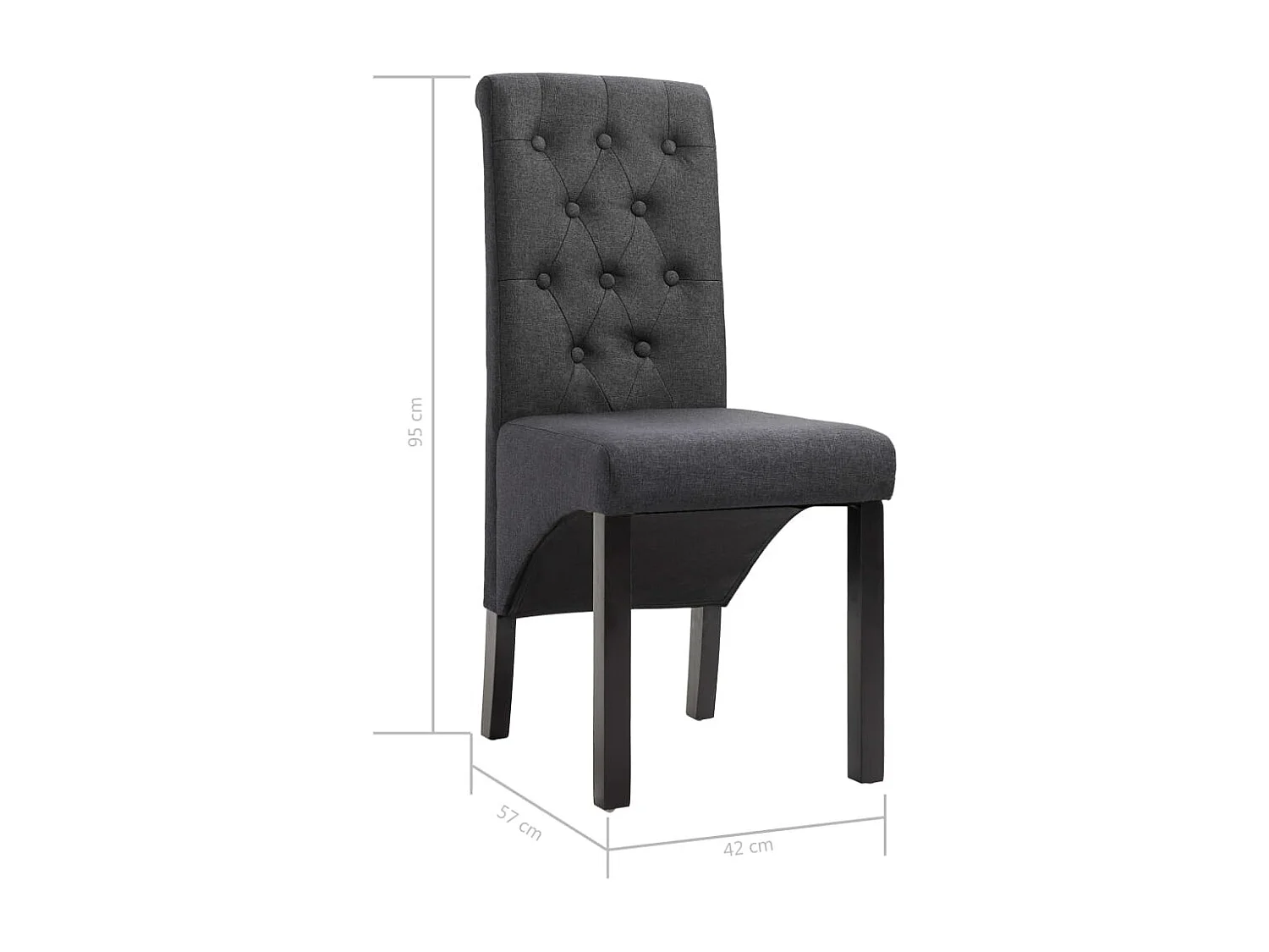 Eetkamerstoelen 2 stukkenstof donkergrijs