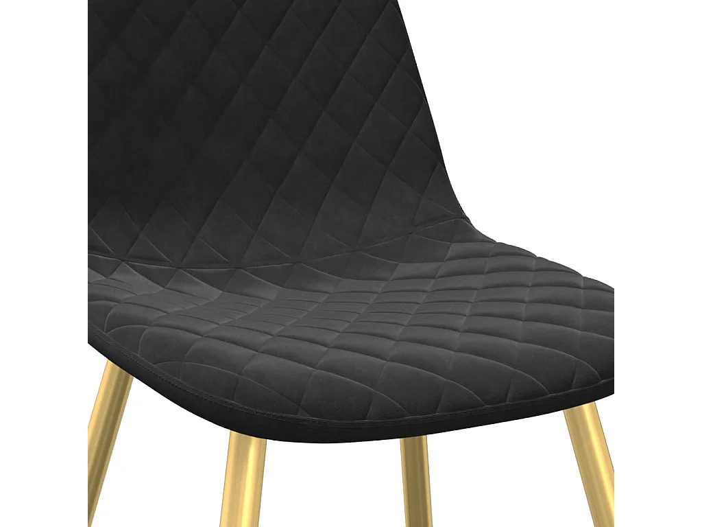 Chaises à manger lot de 2 noir velours