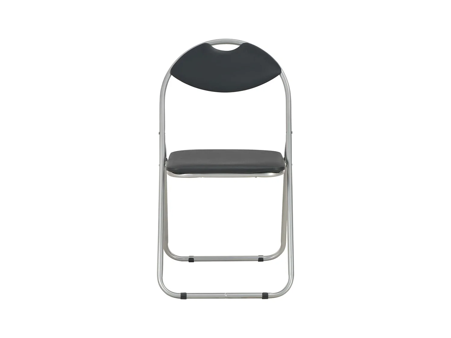 Chaises pliantes à manger lot de 6 noir similicuir