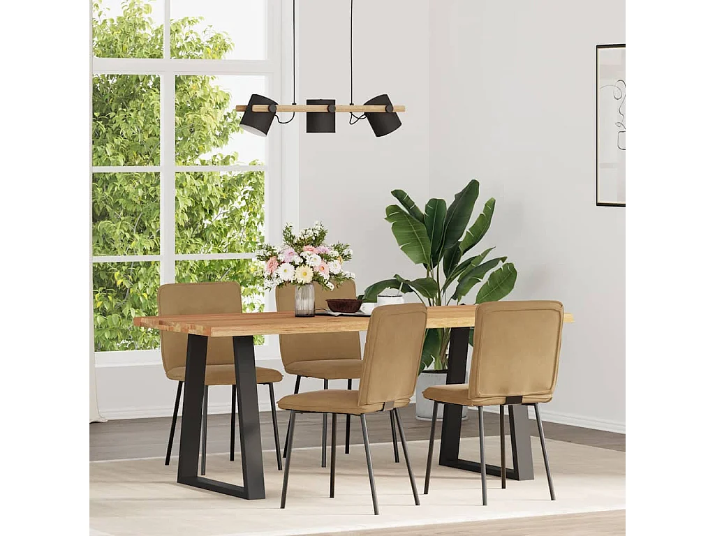 Sillas de comedor 4 unidades terciopelo marrón