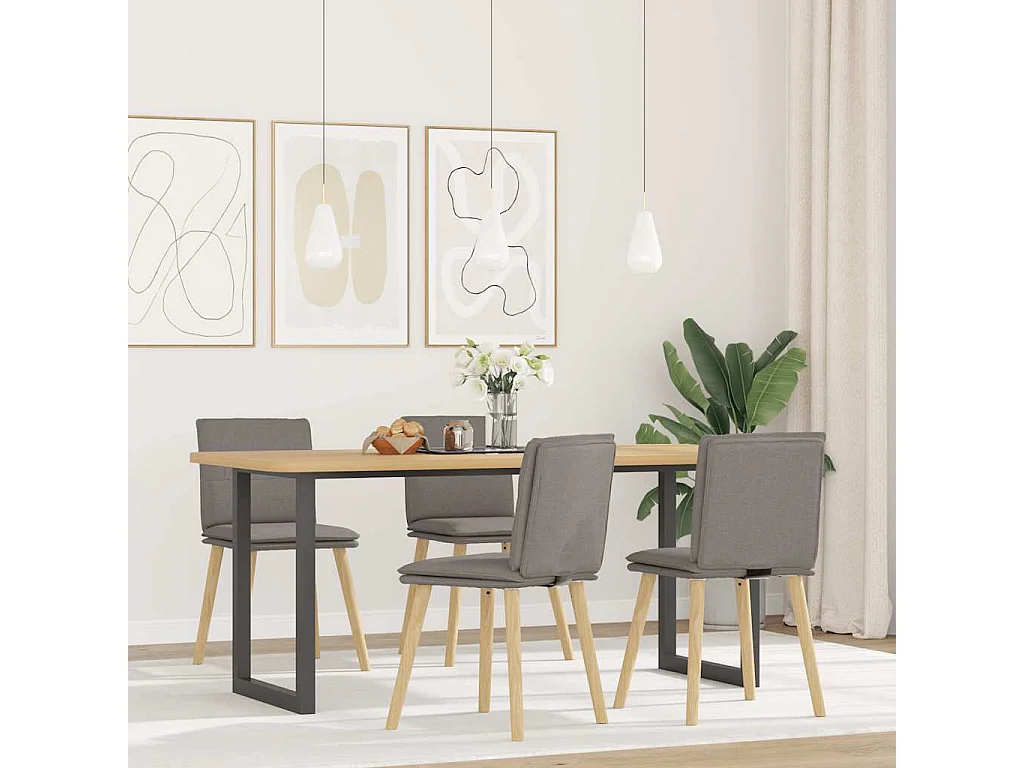 Eetkamerstoelen 4 stukkendraaibaar stof taupe