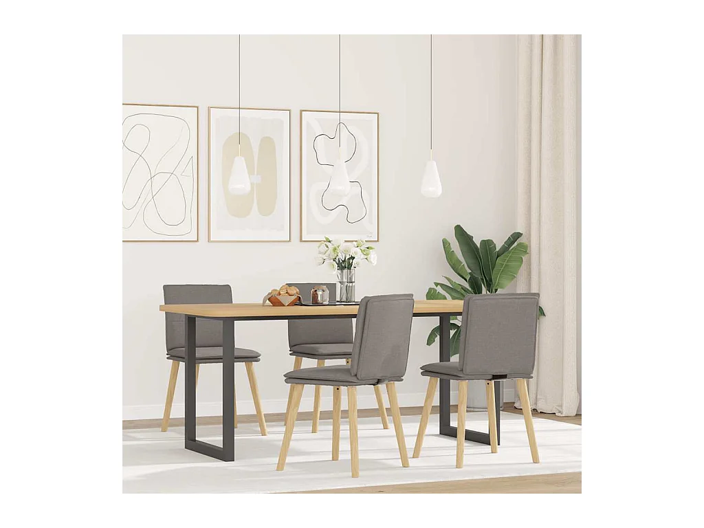 Chaises à manger lot de 4 taupe tissu