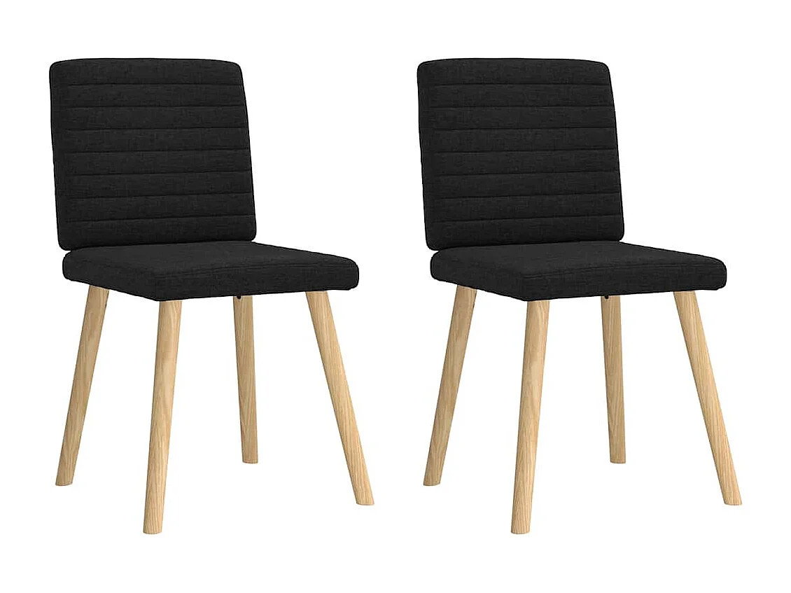 Sillas de comedor 2 unidades tela negro