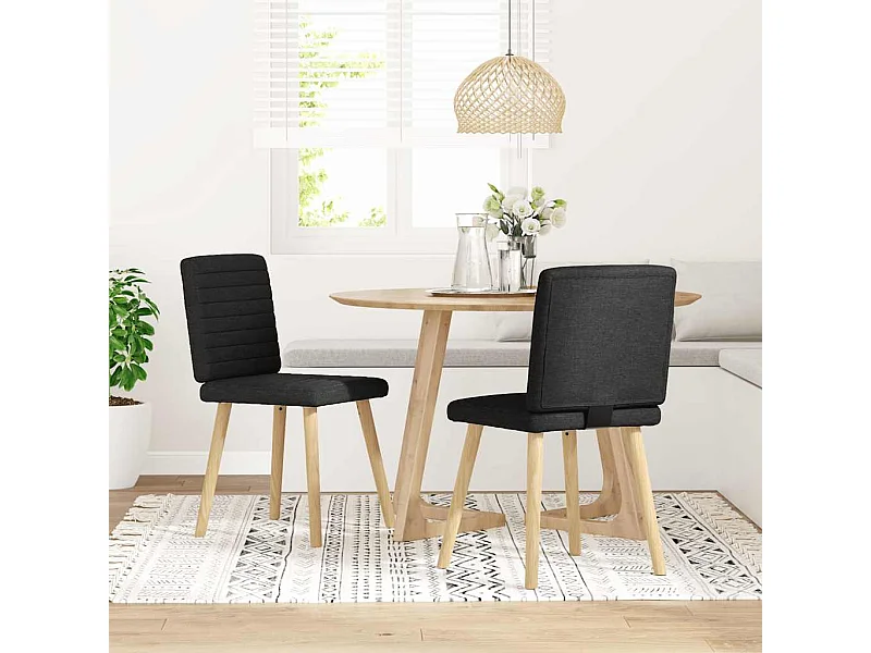 Eetkamerstoelen 2 st stof zwart