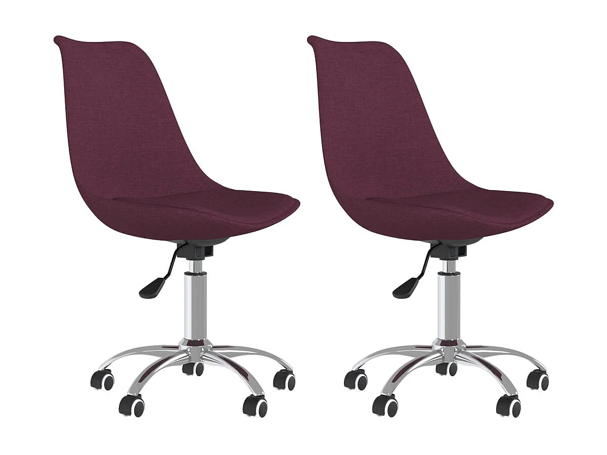 Chaises à manger pivotantes lot de 2 violet tissu