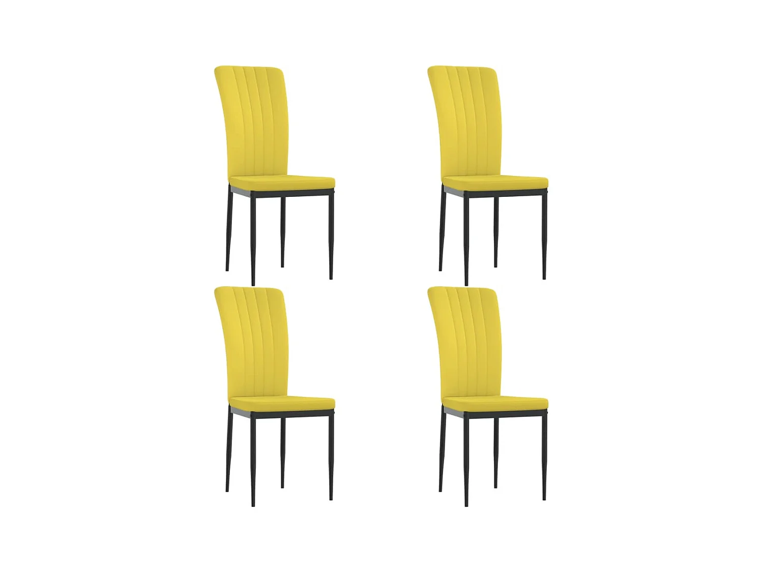 Chaises à manger lot de 4 Jaune moutarde Velours