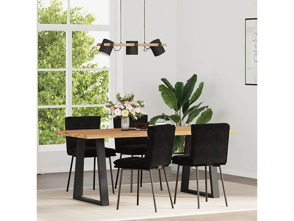 Sillas de comedor 4 unidades terciopelo negro
