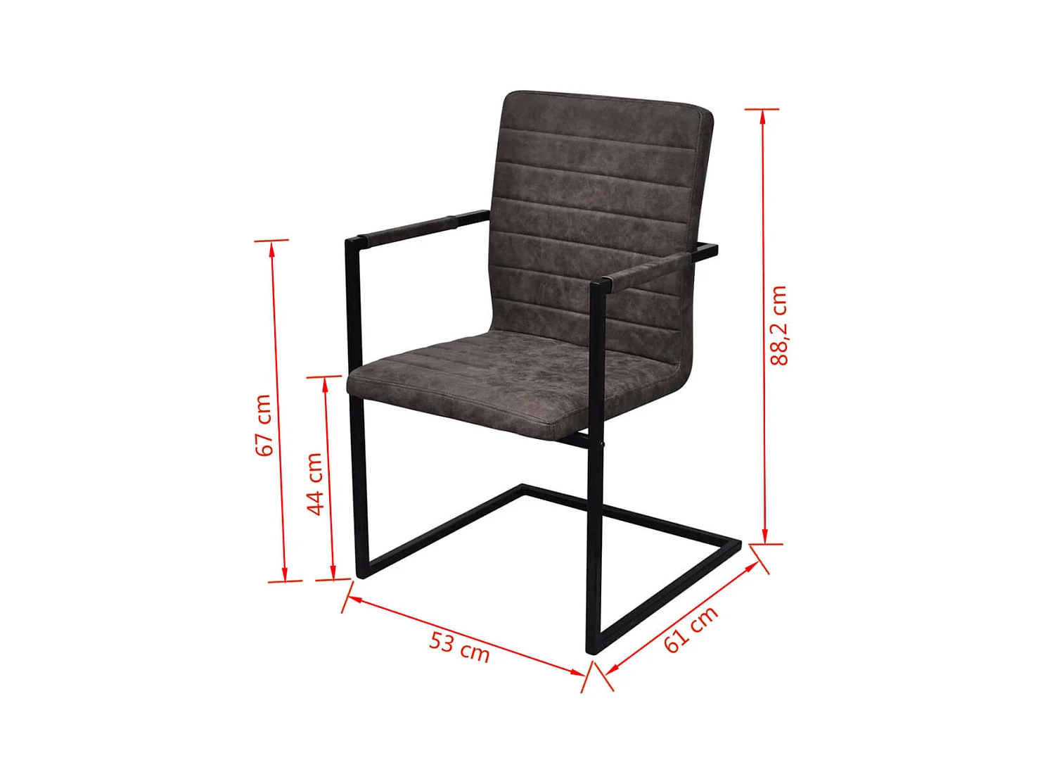 Chaises à manger cantilever lot de 6 marron similicuir