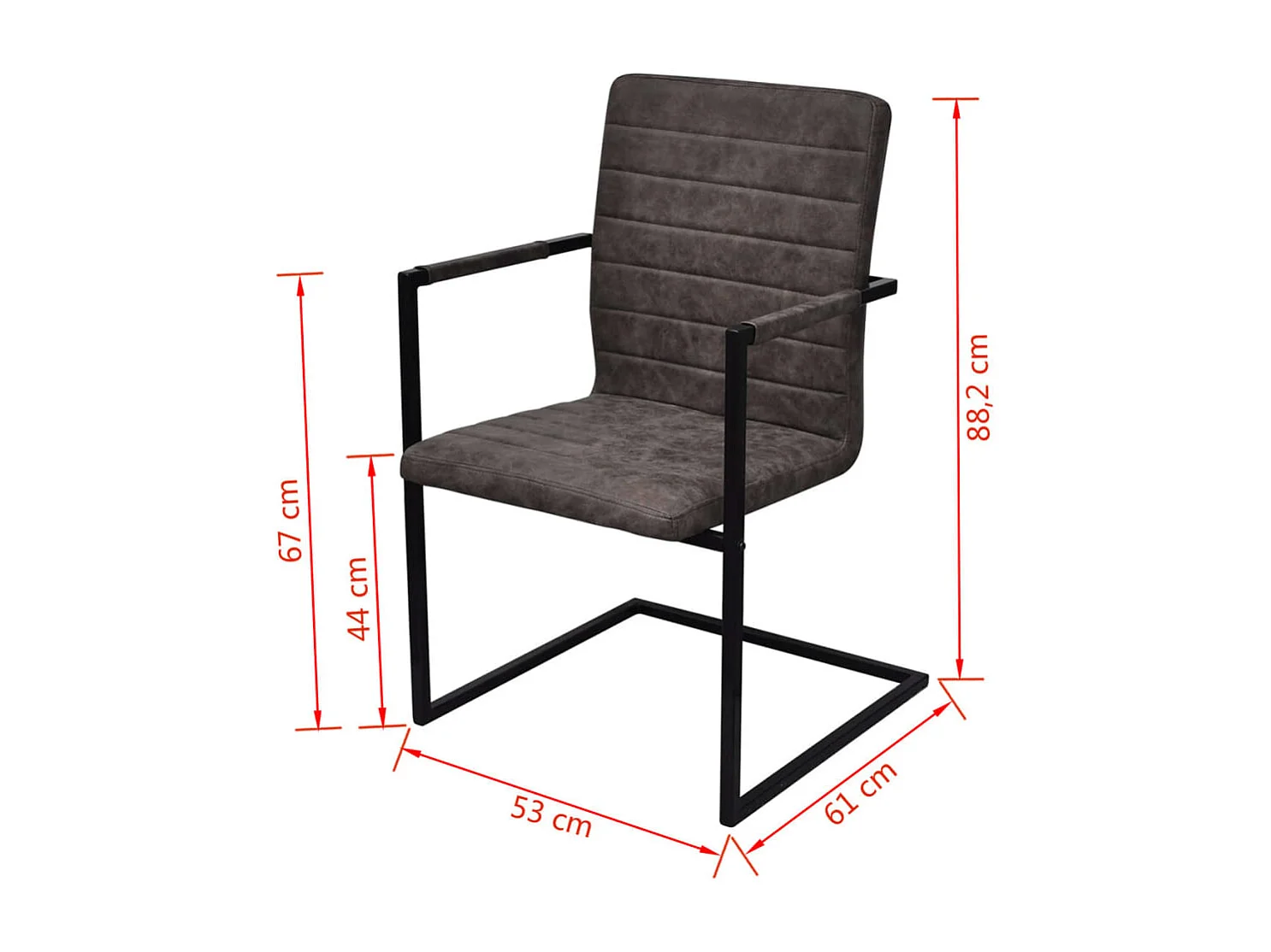 Cadeiras de jantar cantilever 6 peças couro artificial castanho