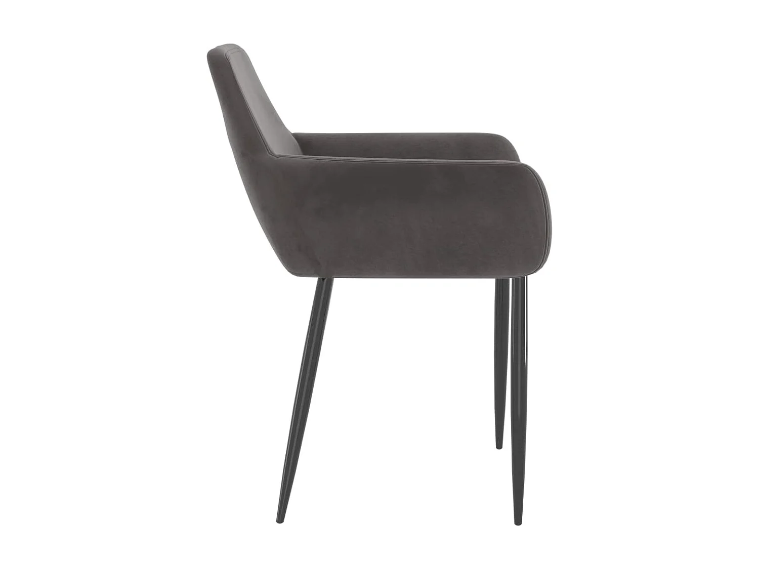 Sillas de comedor 2 unidades terciopelo gris oscuro