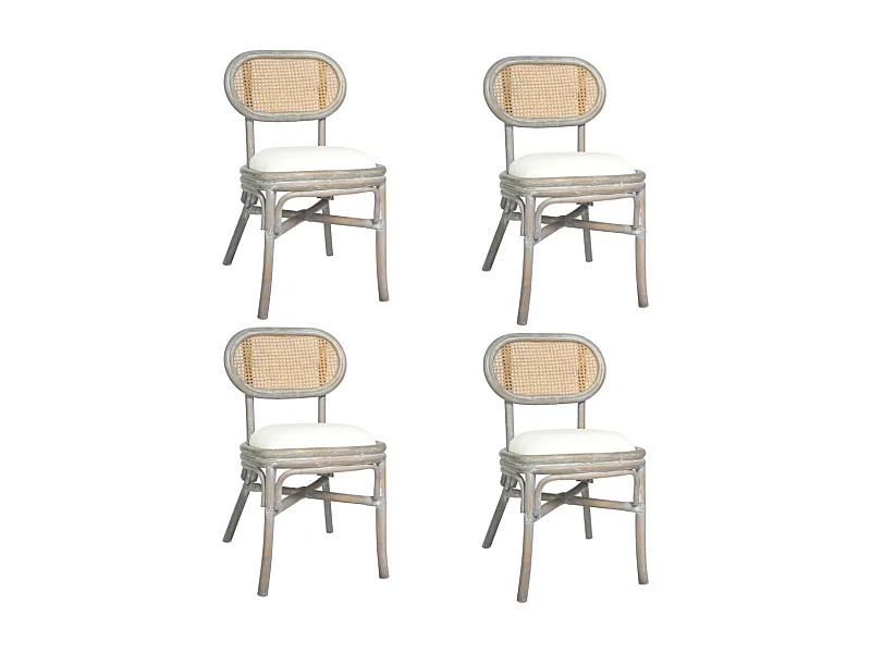 Eetkamerstoelen 4 st linnen grijs