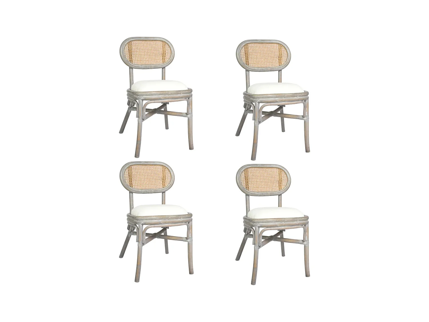 Chaises à manger lot de 4 gris Lin