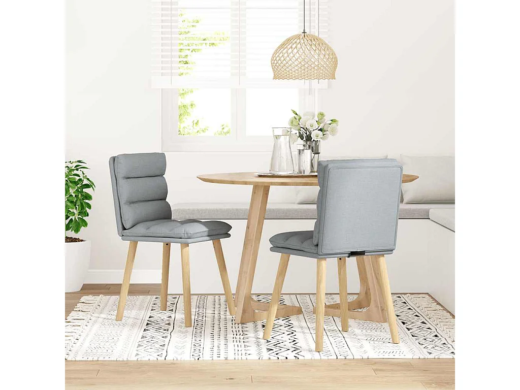 Sillas de comedor giratorias 2 unidades tela gris claro