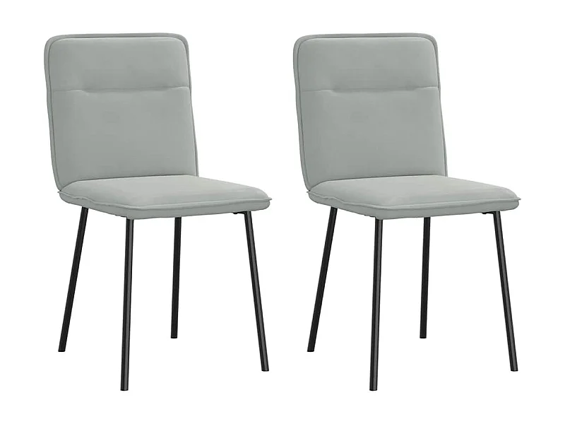 Cadeiras de jantar 2 peças veludo cinzento-claro