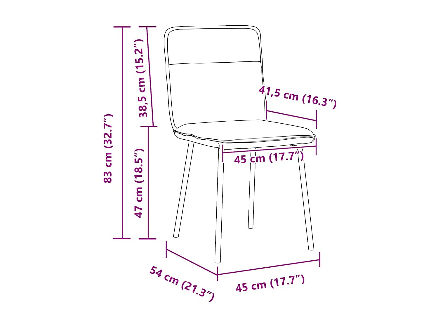 Sillas de comedor 4 unidades terciopelo azul
