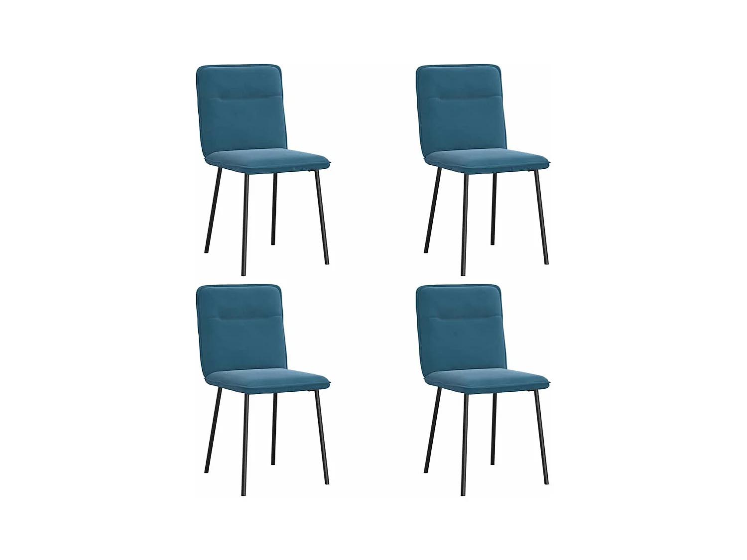 Chaises à manger lot de 4 Bleu Velours