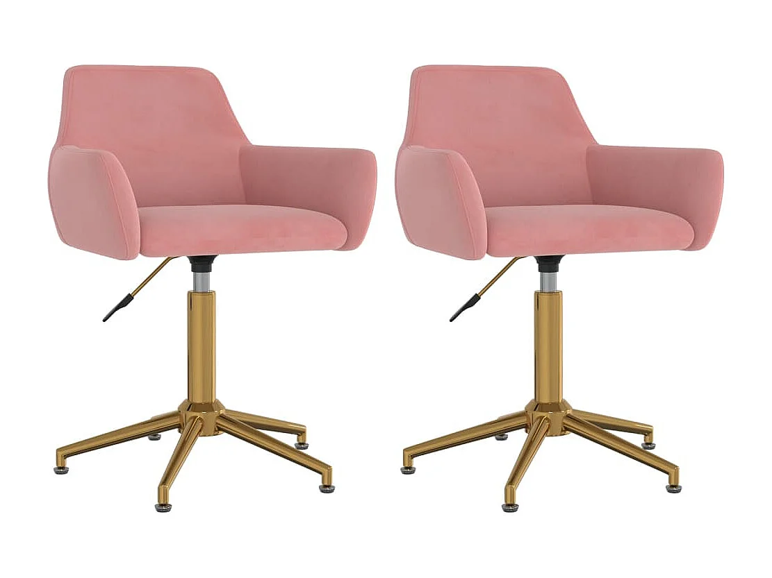 Eetkamerstoelen draaibaar 2 st fluweel roze