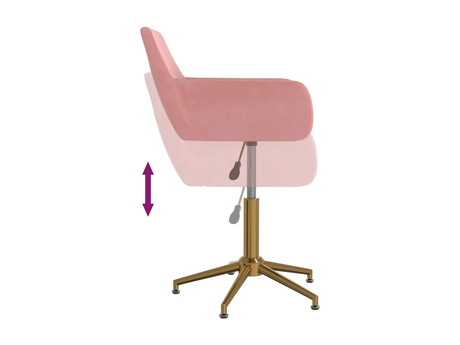 Eetkamerstoelen draaibaar 2 st fluweel roze