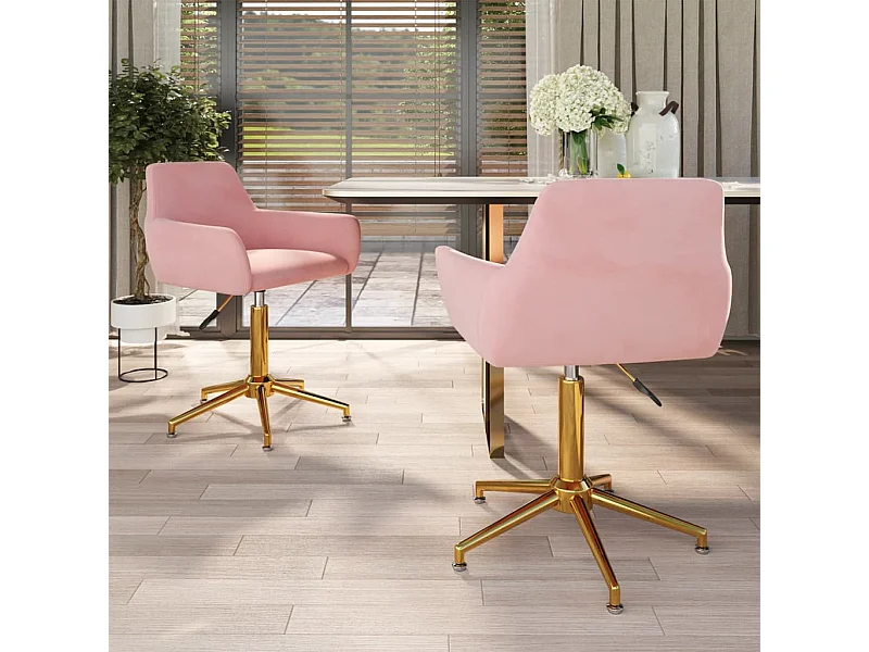 Eetkamerstoelen draaibaar 2 st fluweel roze