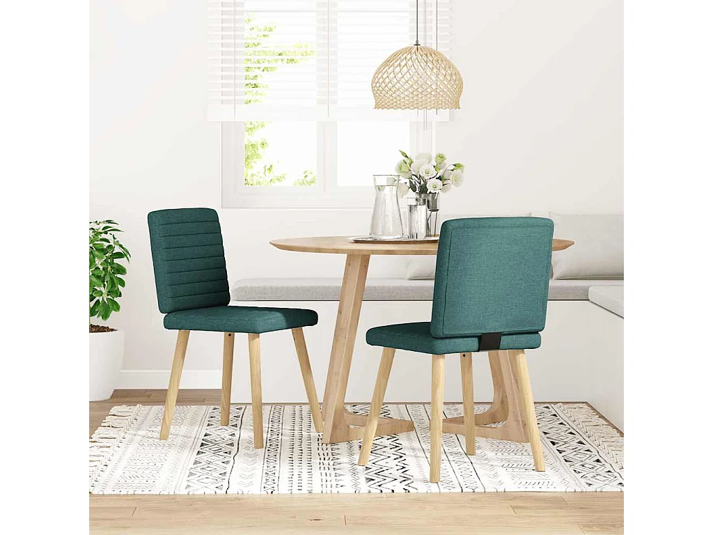 Chaises à manger lot de 2 vert foncé tissu