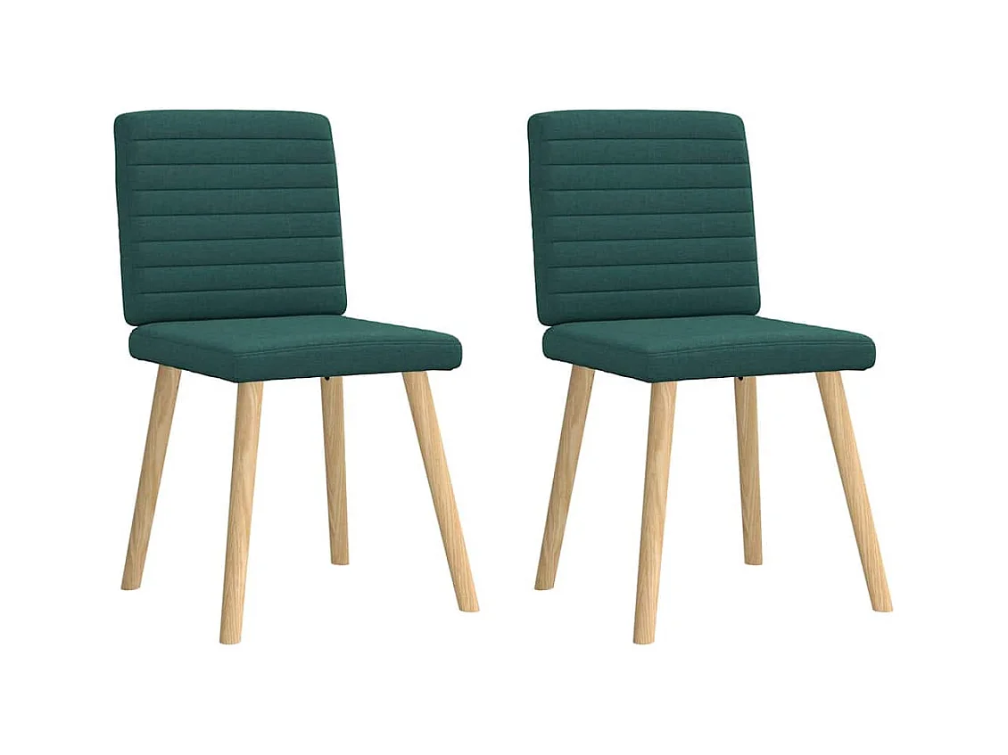 Chaises à manger lot de 2 vert foncé tissu
