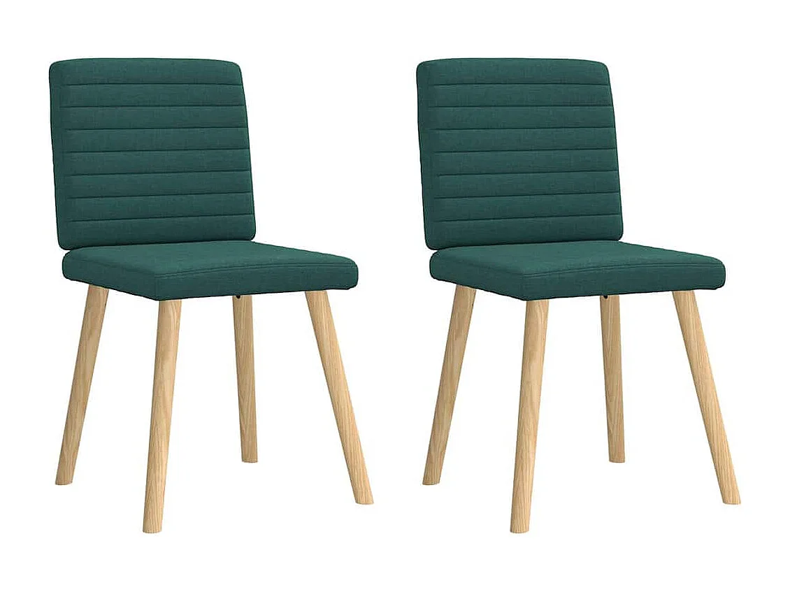 Chaises à manger lot de 2 vert foncé tissu